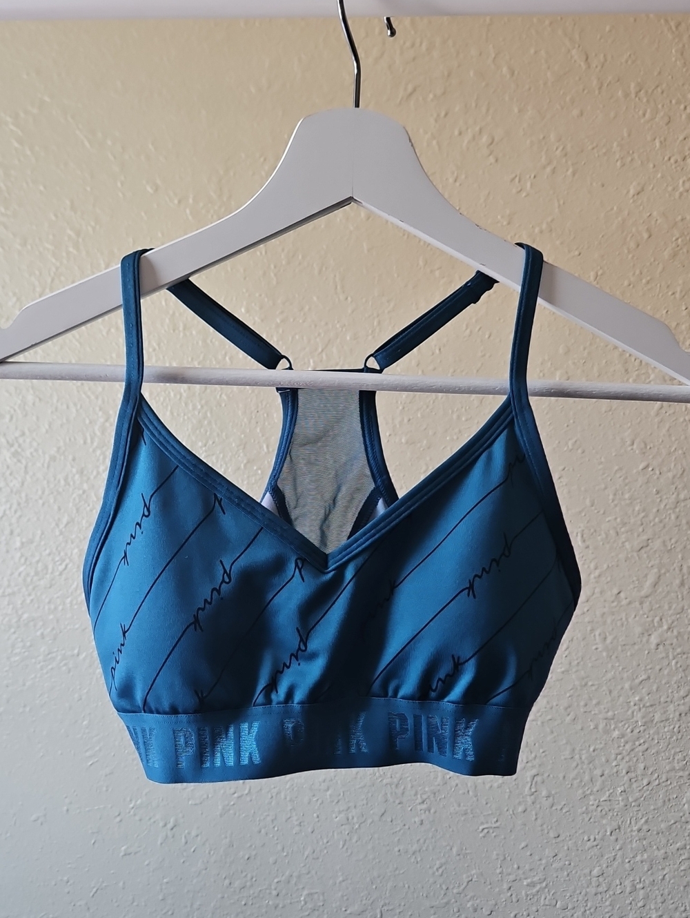 PINK Victoria's Secret Teal Blue Seamless Sports Bralette